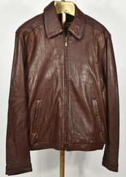 Reilly Olmes Brown Leather Jacket Mens Size Small  With Removable Lining
