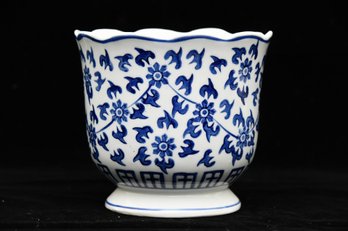 Blue And White Asian Painted Planter