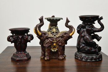 Elephant Themed Candle Pillar Stands