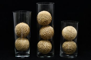 Glass Cylindrical Decor Vases