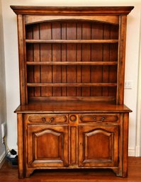 Ralph Lauren Country French Distressed Cherry Open Cupboard Hutch