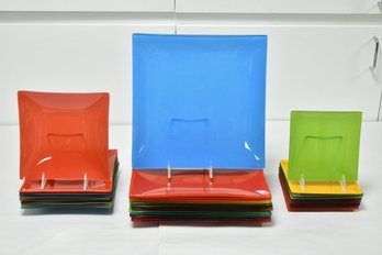 Square Multi Colored Dish Set