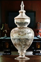 Mercury Glass Lidded Apothecary Jar