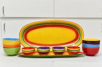 Colorful Ceramic Dishes By Laurie Gates And Mikasa Bowls