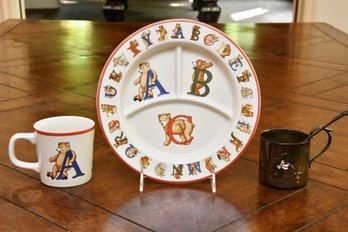 Tiffany & Co. Alphabet Bears Set With Reed & Barton Cup