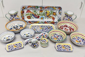 San Gimignano Painted Ceramic Serving Dishes
