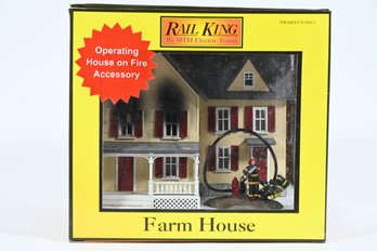 Rail King By MTH Electric Trains - Farm House On Fire- Professionally Weathered