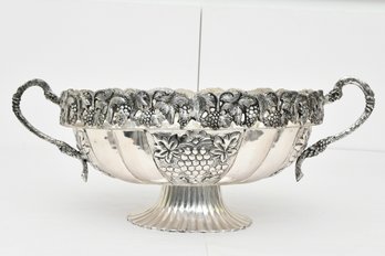 Silver Plate Oval Fruit Dish
