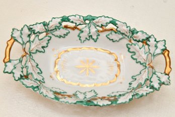KPM Porcelain Leaf Molded Oval Side Dish