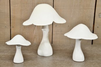 Organic Modern Gesso Mushroom Sculptures