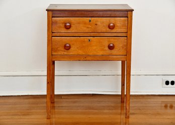 19th Century Shaker 2 Drawer End Table