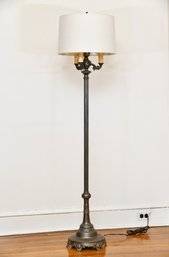Art Deco Heavy Brass Standing Floor Lamp