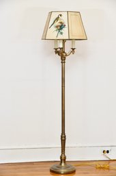 Brass Floor Lamp With PH Gonner Bird Shade