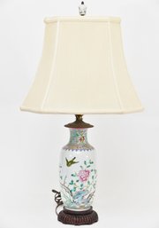 Chinese Famille Rose Ginger Jar Lamp