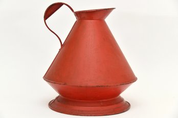 Vintage Farmhouse Red Metal Jug