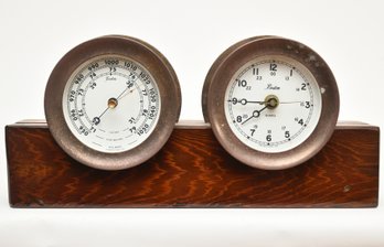 Chelsea Clock Company Boston Brass Barometer And Clock