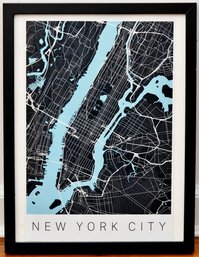 New York City Map Framed Print