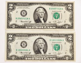 2 Two Dollar Bills