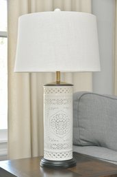 White Pierced Porcelain Table Lamp