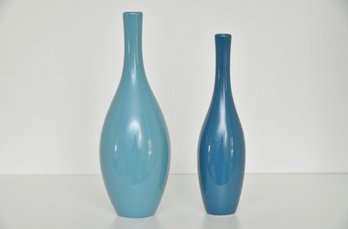 Pair Of Cobalt Blue Bud Vases