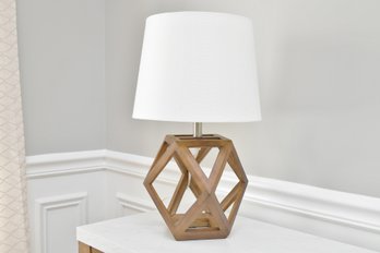 Wooden Hexagonal Table Lamp