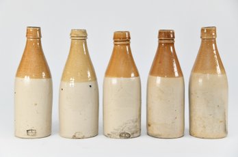 Antique Stoneware Beer Bottles - Buchan, Grosvenor, Gray And Turtobello