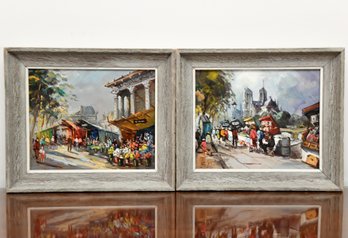 Set Of Two Parisian Art Paint On Canvas
