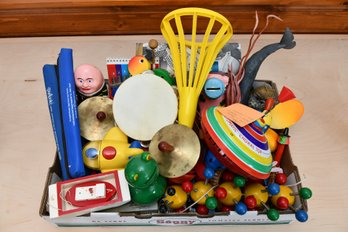 Tray Of Vintage Toys, Mostly European, Includes Vintage Disney