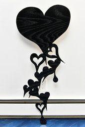 Folk Art Wooden Heart Sculpture