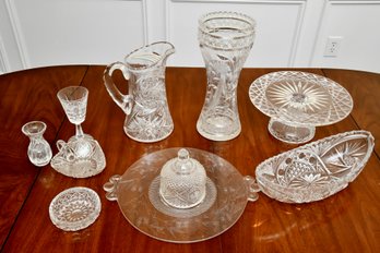 Pressed Glass And Crystal Lot