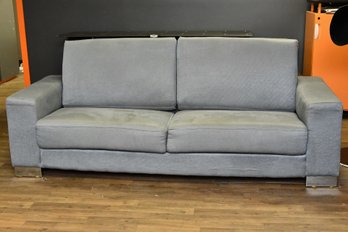 Custom Gray Sofa On Chrome Legs By Modern Line Furniture
