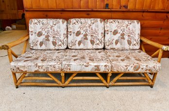 Vintage Rattan Three Seat Sofa