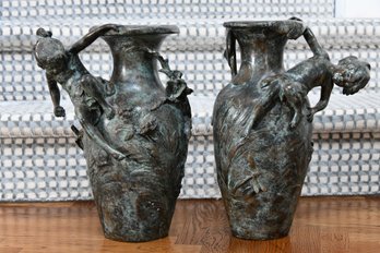 Bronze Cherub Urns