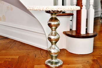 Mirrored Top And Seashell Side Table