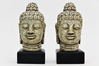 Pair Of Small Buddha Head Busts