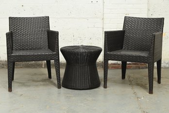 2 Arm Chairs With Table No Cushion