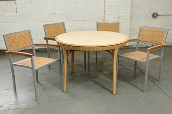 Travertine Top Table And 4 Chairs