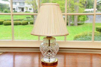 Small Waterford Crystal Table Lamp On Brass Base