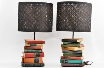 Vintage Book Stack Table Lamps