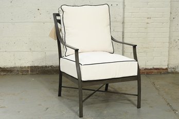 Summer Classics Metal Chair With White Cushion With Piping