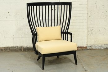 Black High Back Peacock Chair