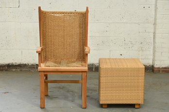 Wicker Chair And Side Table