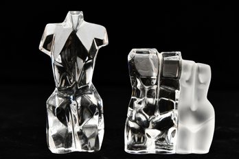 Daum France Crystal Torso Sculptures