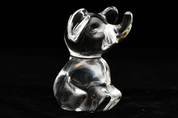 Daum France Crystal Elephant Sculpture