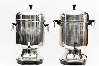 Two Chrome 55 Cup Coffee Urns
