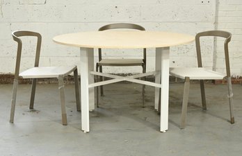 3 Chairs And Limestone Table