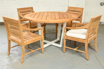 Round Teak Table And 4 Chairs