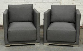 Manutti Flow Gray Club Chairs A Pair