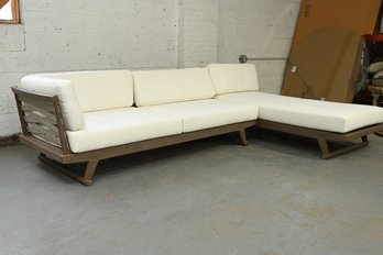 B&B Italia Pickled Teak 2 Piece Lounger