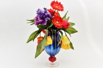 1960s American Art Glass Vase With Faux Display Included